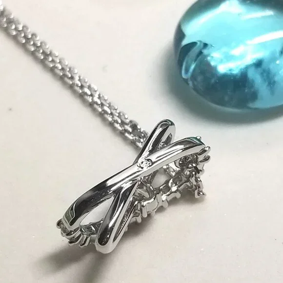 💞Authentic Swarovski Hyperbola Necklace Mixed Cuts Twist Clear Crystal Pendent